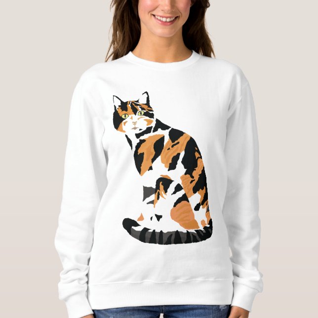 Camiseta Calico gato sentado (Frente)