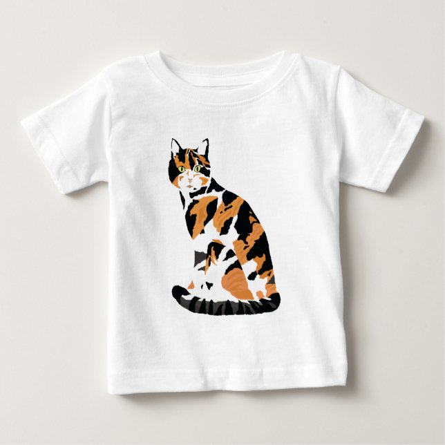 Camiseta Calico gato sentado (Frente)