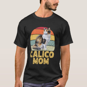 Camiseta Calico Mãe Divertida Vintage Gato Amante Retro Pôr