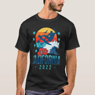 Camiseta California 2022 Vintage Beach Cool Surfer Vacation