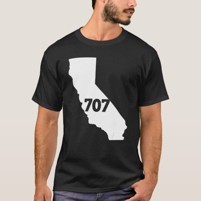 Camiseta California 707 Area Code (Frente)