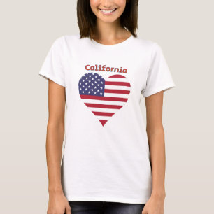 Camiseta California American Flag Heart