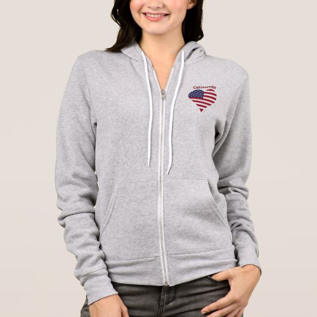Camiseta California American Flag Heart (Frente)