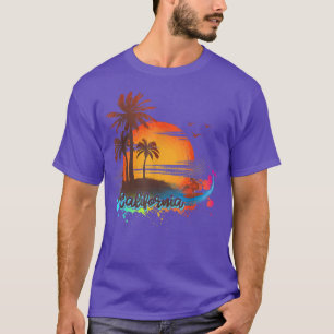 Camiseta California Beach Summer Palm Trees Sunset T Shirt