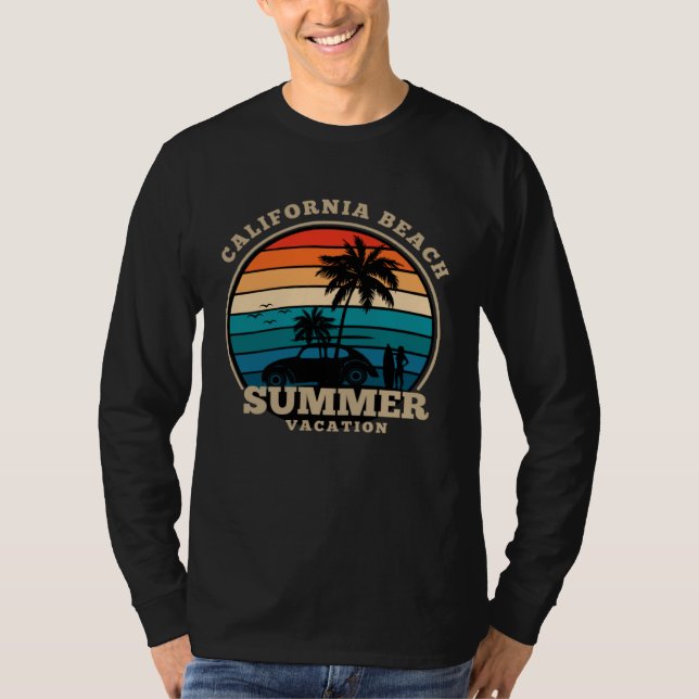 Camiseta California beach summer surfing USA woman men chil (Frente)