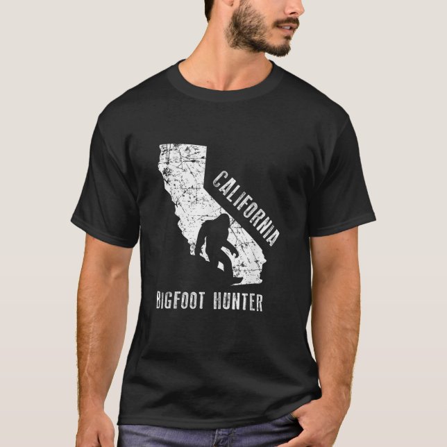 Camiseta California Bigfoot Hunter Funny Sasquatch Gift (Frente)