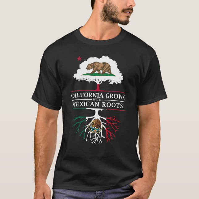 Camiseta Califórnia crescida com raizes mexicanas (Frente)