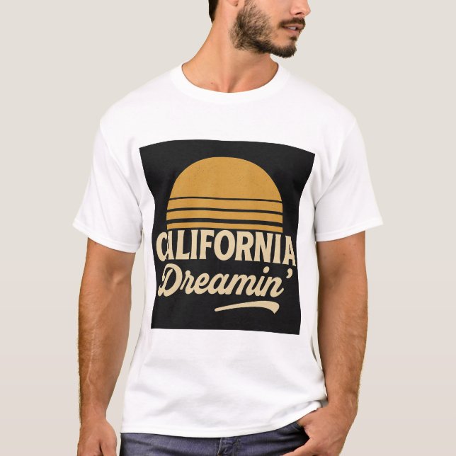 Camiseta California Dreamin' Retro Sunset Des (Frente)