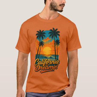 Camiseta California Dreamin Sunset Pacific Coast Palm Parad