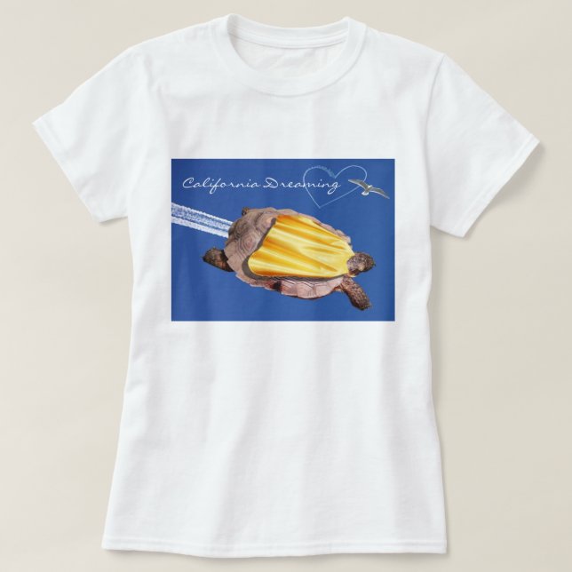 Camiseta California Dreaming Gammie a tartaruga do deserto (Frente do Design)