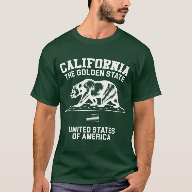 Camiseta Califórnia, Estado Ouro (Frente)