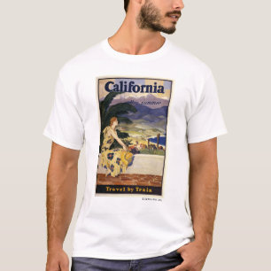 Camiseta Califórnia este verão. Viagem por comboio