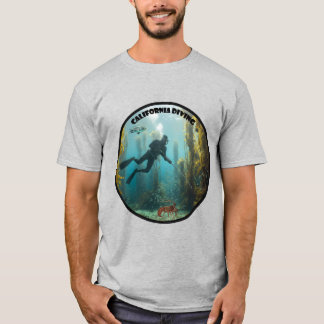 Camiseta California Freediving Diver with Kelp and fish URM