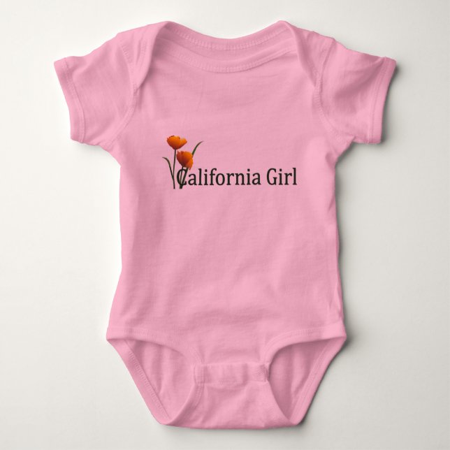 Camiseta California Girl Poppies 2 Crianças (Frente)