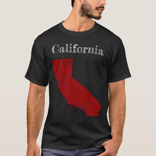 Camiseta California InterStates [Berry Red Design] (Frente)