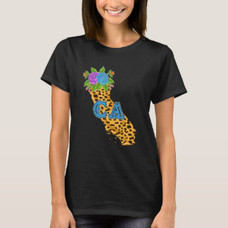 Camiseta California Map Cheetah Animal Print