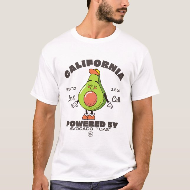 Camiseta Califórnia movida a torrada de abacate (Frente)