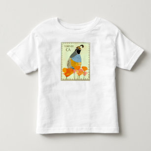 Camiseta California Poppy e Quail Forever
