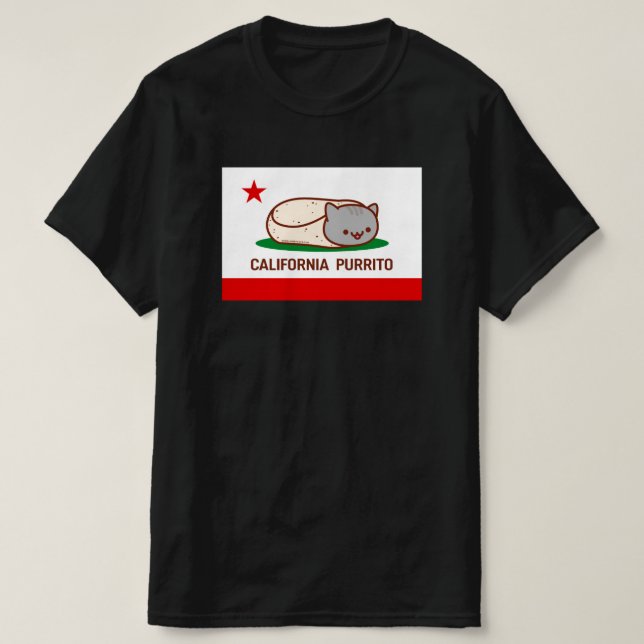 Camiseta CALIFÓRNIA PURRITO - Burrito Gato Engraçado (Frente do Design)