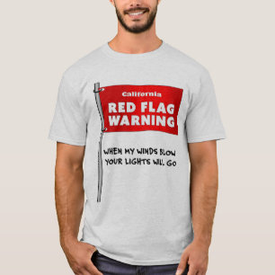 Camiseta California Red Flag Engraçado Humor Sarcástico