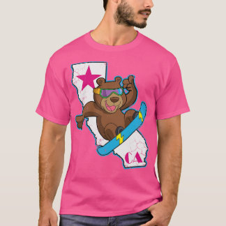Camiseta California Republic Bear Snowboarder Snowboard