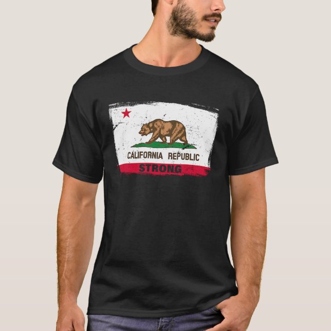Camiseta California Republic Strong Flag Cool CA Flags for  (Frente)