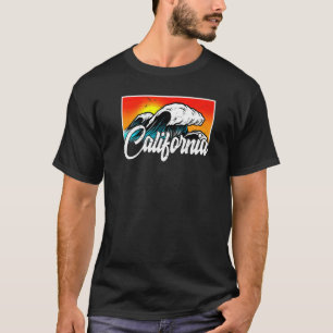 Camiseta California Retro Surf Wave Vintage Beach Cali 70s