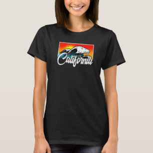 Camiseta California Retro Surf Wave Vintage Beach Cali 70s