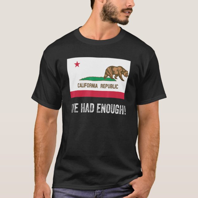 Camiseta Califórnia Saindo Da Esquerda Teve Bandeira Sufici (Frente)