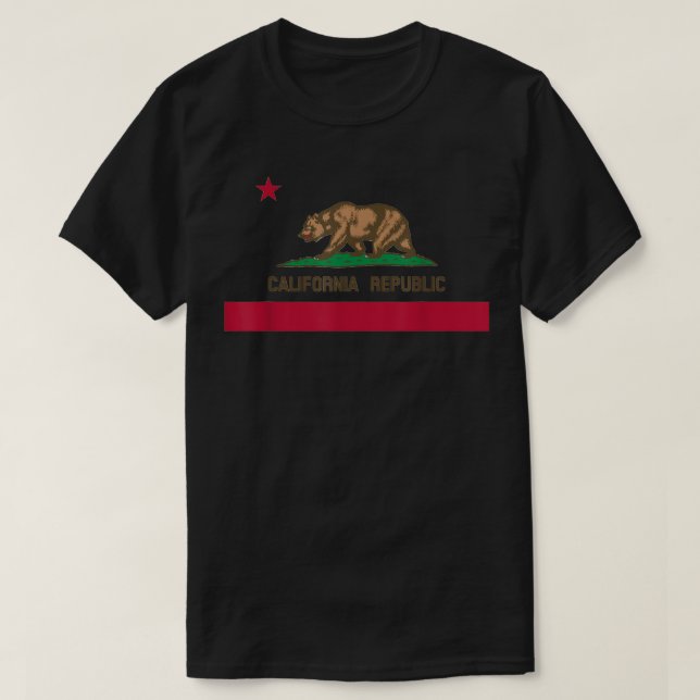 Camiseta California State Flag - CA Bear Republic  (Frente do Design)