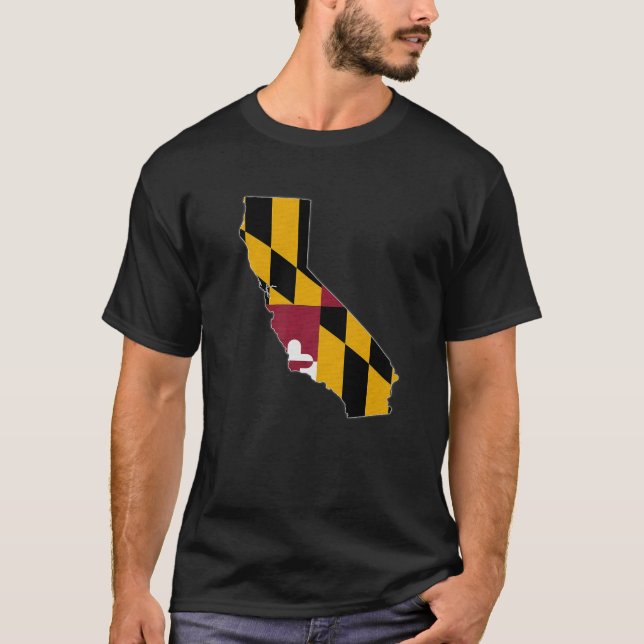 Camiseta CALIFÓRNIA STATE MAP MARYLAND MD Flag Roots Men Wo (Frente)