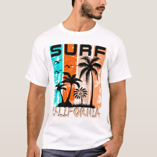 Camiseta California Surf Árvore de Palmeira de Praia Vint
