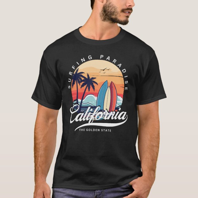 Camiseta California Surfing Paradise Men (Frente)