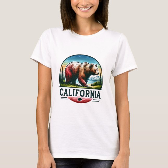 Camiseta Califórnia, Urso Grizzly, (Frente)
