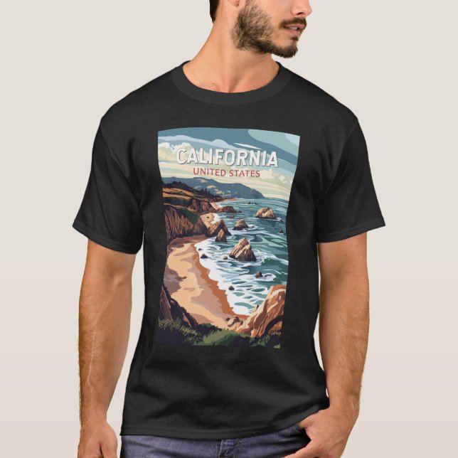 Camiseta California Viagem Art Vintage (Frente)