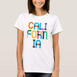 Camiseta California Vintage Retro Colorful 80s Pop Art Type