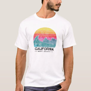Camiseta California West Coast Surfing Beach Retro Su