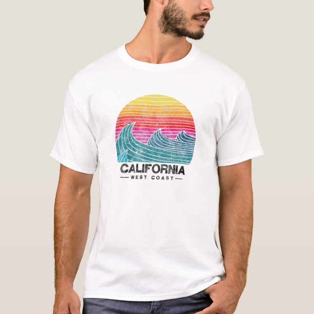 Camiseta California West Coast Surfing Beach Retro Su (Frente)