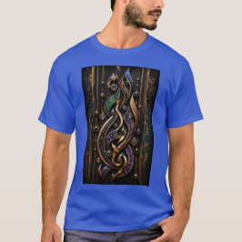 Camiseta Caligrafia Abstrata 3D com Pedras Preciosas