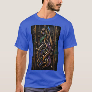 Camiseta Caligrafia Abstrata 3D com Pedras Preciosas