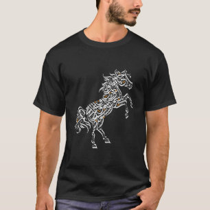 Camiseta Caligrafia Árabe Cavalo Árabe Poema de Al-Mutanabb