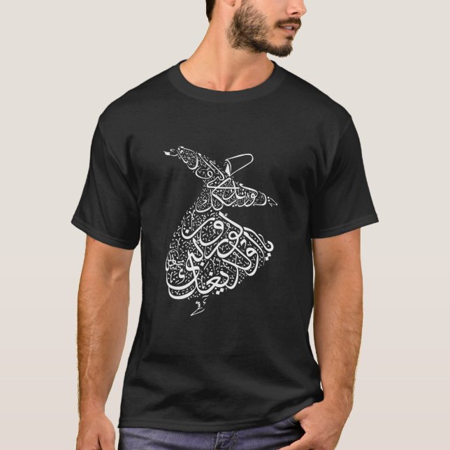 Camiseta Caligrafia árabe Dervish Dervis Mevlana Rumi (Frente)