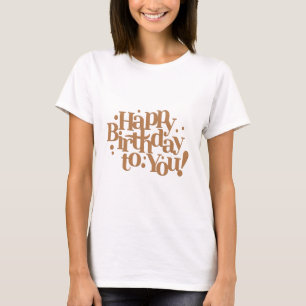 Camiseta Caligrafia de mensagem de desejo de aniversário
