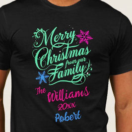 Camiseta Caligrafia festiva de Natal