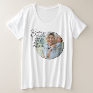 Camiseta Caligrafia Foto Personalizada de Aniversário para