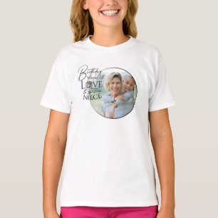 Camiseta Caligrafia Foto Personalizada de Aniversário para