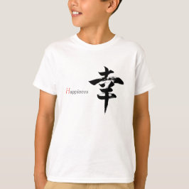 Camiseta Caligrafia Japonesa Kanji Sachi/Felicidade