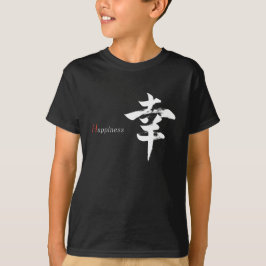 Camiseta Caligrafia Japonesa Kanji Sachi/Felicidade