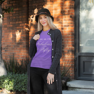 Camiseta Caligrafia Lavanda Pálida Fabulosa e Cinquenta