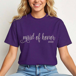 Camiseta Caligrafia moderna natural na Madrinha de casament